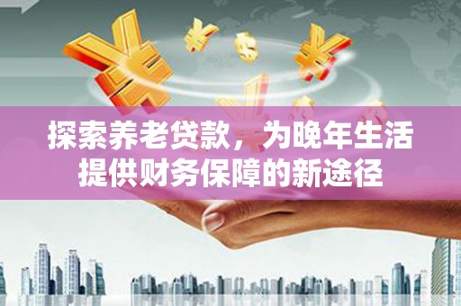 云林探索养老贷款，为晚年生活提供财务保障的新途径