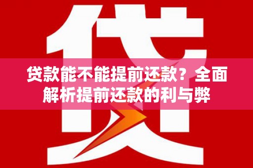 云林贷款能不能提前还款？全面解析提前还款的利与弊