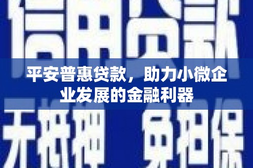 云林平安普惠贷款，助力小微企业发展的金融利器