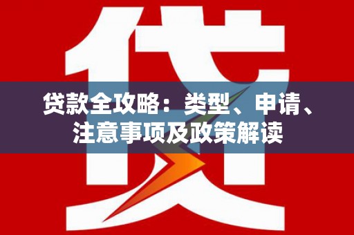 云林贷款全攻略：类型、申请、注意事项及政策解读